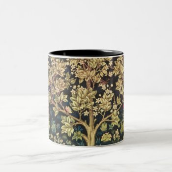 William Morris Tree Of Life Floral Vintage Art Two-tone Coffee Mug by artfoxx at Zazzle