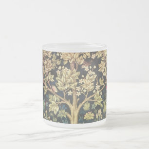 William Morris Tree Of Life Frosted Glass Coffee Mug