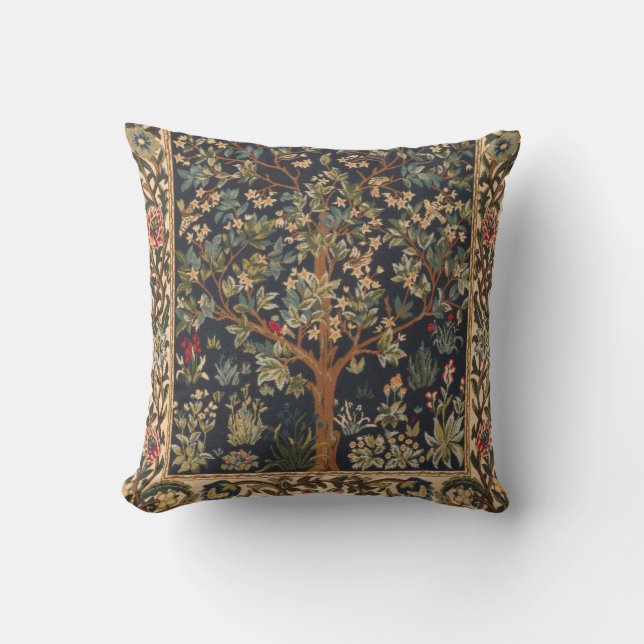 William Morris - Tree Of Life Original Throw Pillow (Front)