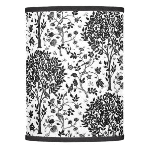 William Morris Tree of Life Pattern, Black & White Lamp Shade