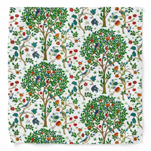 William Morris Tree of Life Pattern Green  Multi Bandana