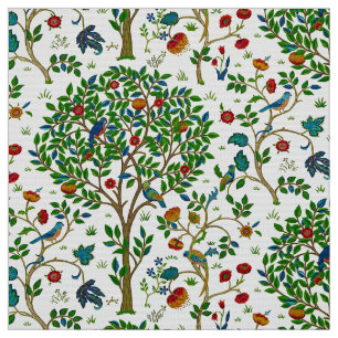 William Morris Tree of Life Pattern, Green & Multi Fabric