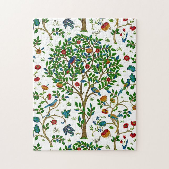 William Morris Tree of Life Pattern, Green & Multi Jigsaw Puzzle (Vertical)