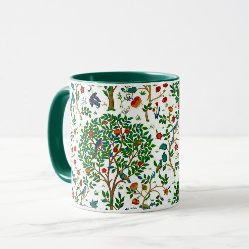 William Morris Tree of Life Pattern Green  Multi Mug