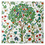 William Morris Tree of Life Pattern, Green &amp; Multi Tile