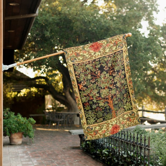 William Morris - Tree Of Life Pattern House Flag (In SItu)