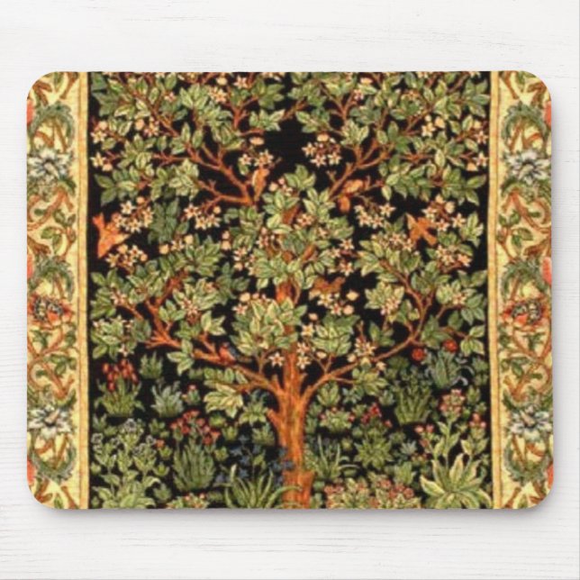 William Morris - Tree Of Life Pattern Mouse Pad (Front)