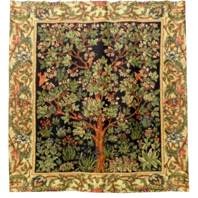 William Morris - Tree Of Life Pattern Shower Curtain (Front)
