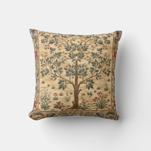 William Morris Tree Of Life Throw Pillow (Front)