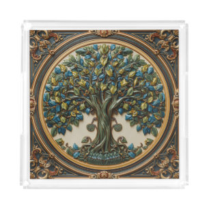 William Morris tree of life Vintage pre-raphaelite Acrylic Tray