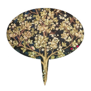 William Morris Tree Of Life Vintage Pre-Raphaelite Cake Topper