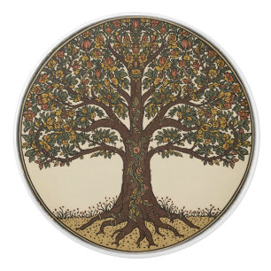 William Morris Tree Of Life Vintage Pre-Raphaelite Ceramic Knob