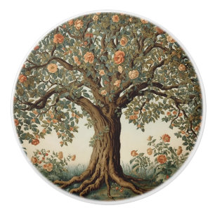 William Morris Tree Of Life Vintage Pre-Raphaelite Ceramic Knob