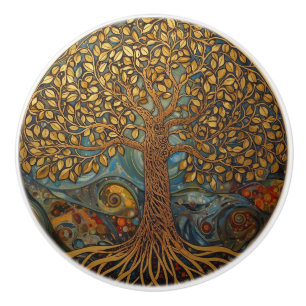 William Morris Tree Of Life Vintage Pre-Raphaelite Ceramic Knob