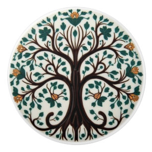 William Morris Tree Of Life Vintage Pre-Raphaelite Ceramic Knob
