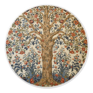 William Morris Tree Of Life Vintage Pre-Raphaelite Ceramic Knob