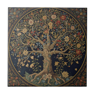 William Morris Tree Of Life Vintage Pre-Raphaelite Ceramic Tile