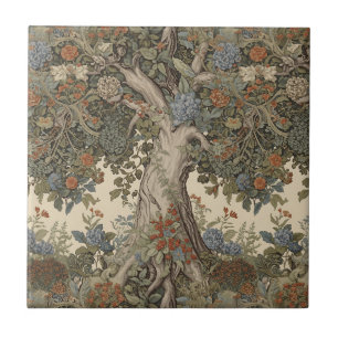 William Morris Tree Of Life Vintage Pre-Raphaelite Ceramic Tile