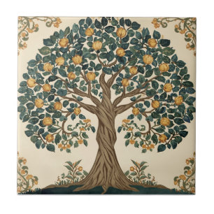 William Morris Tree Of Life Vintage Pre-Raphaelite Ceramic Tile