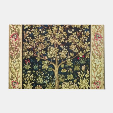 William Morris Tree Of Life Vintage Pre-raphaelite Doormat