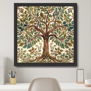 William Morris Tree Of Life Vintage Pre-Raphaelite Framed Art