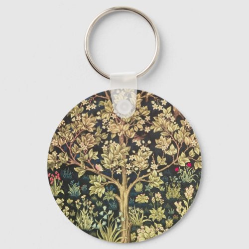 William Morris Tree Of Life Vintage Pre_Raphaelite Keychain