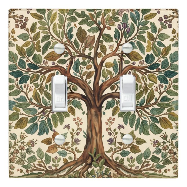 William Morris Tree Of Life Vintage Pre-Raphaelite Light Switch Cover (In Situ)