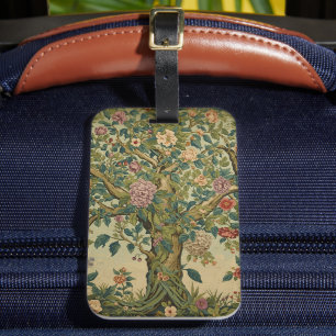 William Morris Tree Of Life Vintage Pre-Raphaelite Luggage Tag