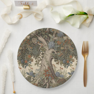 William Morris Tree Of Life Vintage Pre-Raphaelite Paper Plates