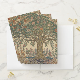 William Morris Tree Of Life Vintage Pre-Raphaelite Pocket Folder