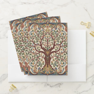 William Morris Tree Of Life Vintage Pre-Raphaelite Pocket Folder