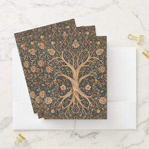 William Morris Tree Of Life Vintage Pre-Raphaelite Pocket Folder