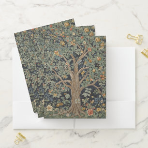 William Morris Tree Of Life Vintage Pre-Raphaelite Pocket Folder