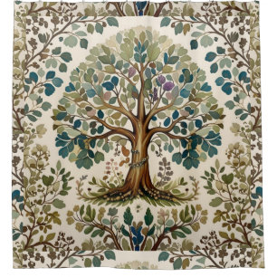 William Morris Tree Of Life Vintage Pre-Raphaelite Shower Curtain