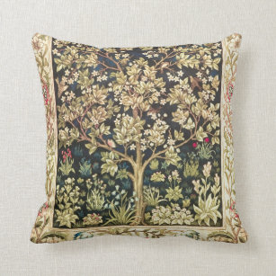 William Morris Tree Of Life Vintage Pre-Raphaelite Throw Pillow