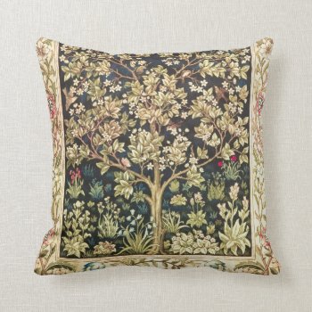 William Morris Tree Of Life Vintage Pre-raphaelite Throw Pillow by artfoxx at Zazzle
