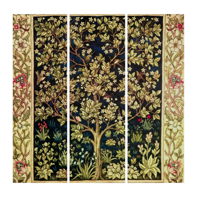 William Morris Tree Of Life Vintage Pre-Raphaelite Triptych | Zazzle