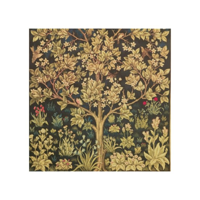 William Morris Tree Of Life Wood Wall Art (Front)