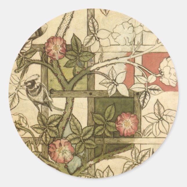 William Morris - Trellis Classic Round Sticker (Front)