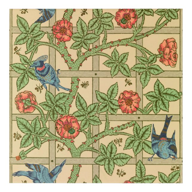 William Morris Trellis Classic Wallpaper Design  Acrylic Print (Front)
