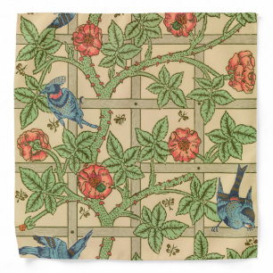William Morris Trellis Classic Wallpaper Design Bandana