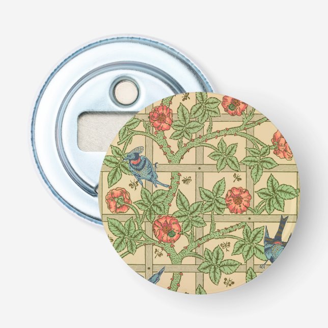 William Morris Trellis Classic Wallpaper Design  Bottle Opener (Front)