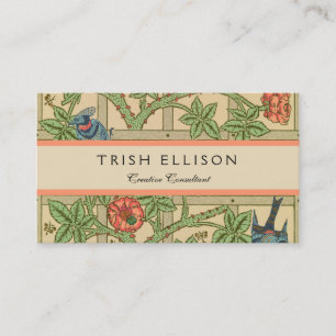 William Morris Trellis Classic Wallpaper Design Business Card