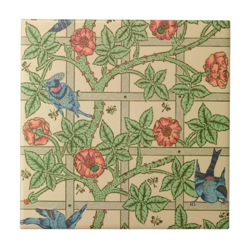 William Morris Trellis Classic Wallpaper Design  Ceramic Tile