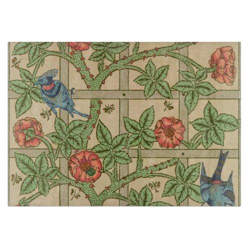 William Morris Trellis Classic Wallpaper Design  Cutting Board