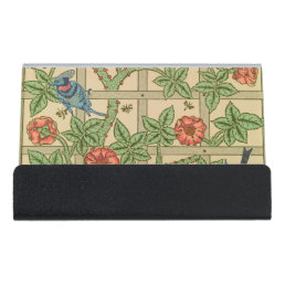 William Morris Trellis Classic Wallpaper Design  Desk Business Card Holder