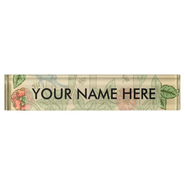 William Morris Trellis Classic Wallpaper Design  Desk Name Plate (Front)