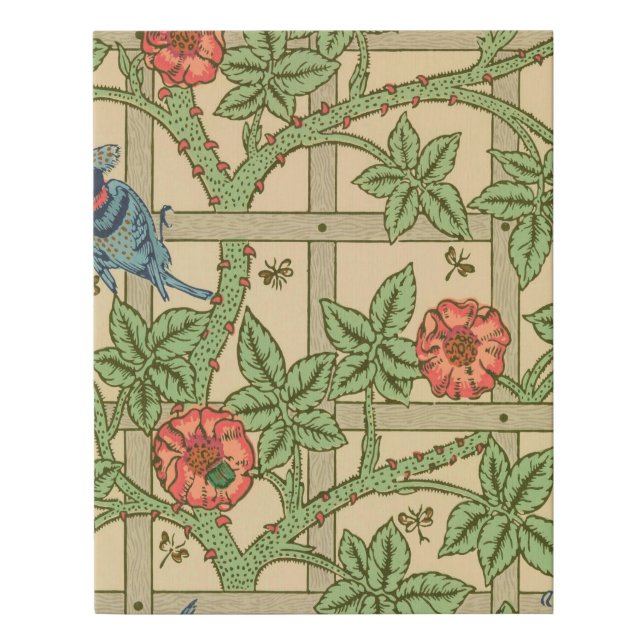 William Morris Trellis Classic Wallpaper Design  Faux Canvas Print (Front)