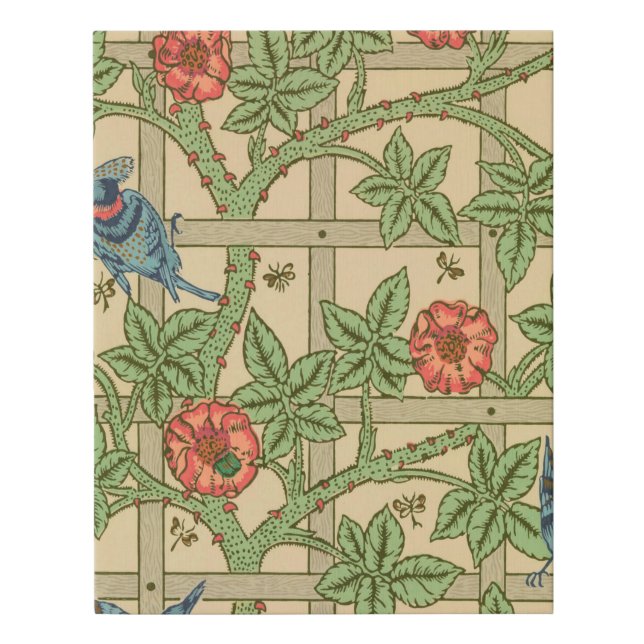 William Morris Trellis Classic Wallpaper Design  Faux Canvas Print (Front)