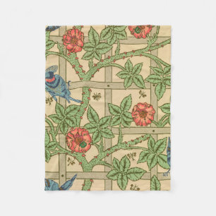 William Morris Trellis Classic Wallpaper Design Fleece Blanket